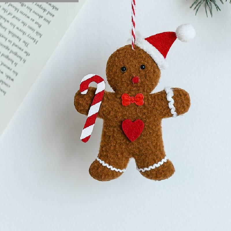 Man Gingerbread Christmas Pendant Necktie Bowknot Xmas Decoration Prop Festival