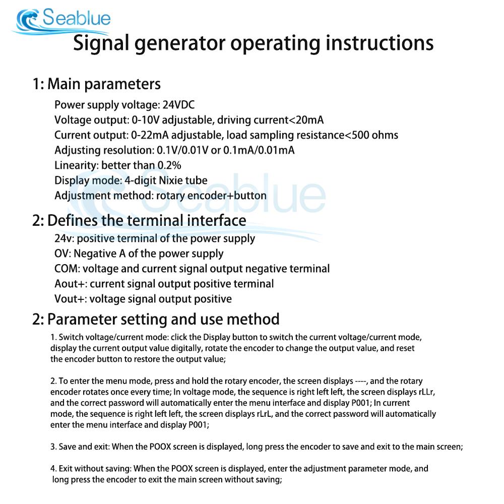 Gaqqee 4-20mA 0-10V Voltage Signal Generator DC 24V Power Supply Digital Display Current and Voltage Transmitter Measuring Tool