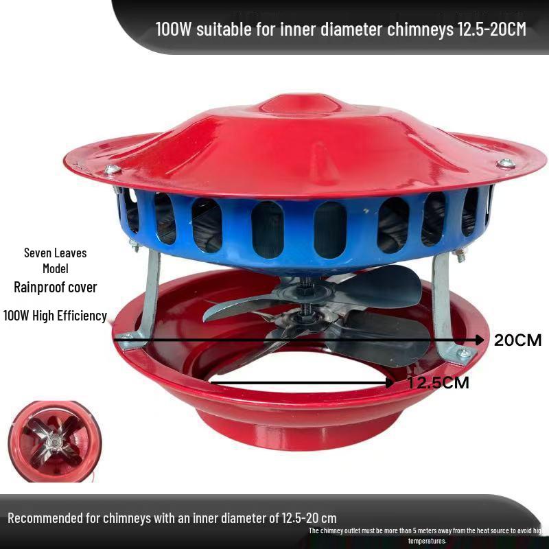 Household High-Power Chimney and Fireplace Smoke Extractor Fan