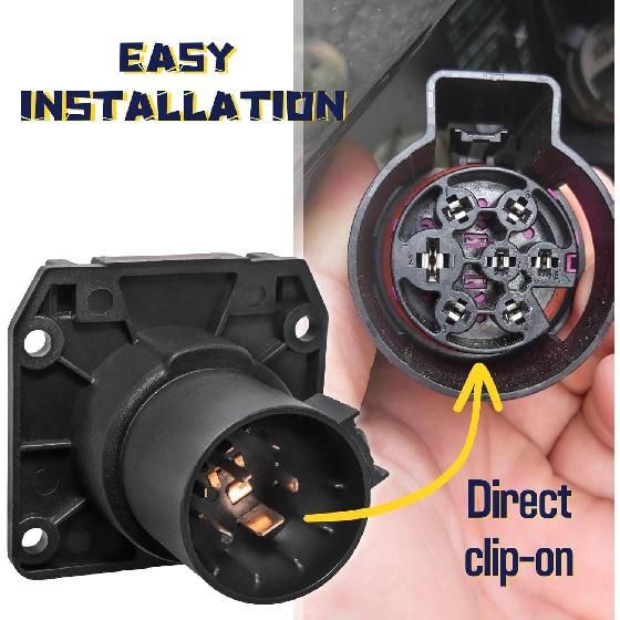 MECMO OEM Style Replacement 7-Way RV Blade Socket, USCAR To 7-Pin Vehicle-Side Female-End Socket For Ford, GMC, Chevy, Dodge, Silverado, Sierra