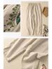 Women's Retro Embroidered Cotton-Linen Carrot Pants: 2024 Loose Harem Style for Spring, Summer, and Autumn