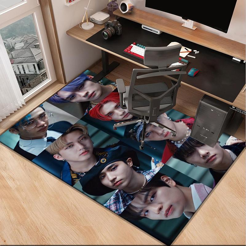 K-pop Stars In Urban Vibes Office Rug Chair Mat, Game Carpet, Suitable for Front Door, Bedroom, Living Room, Desk, Holiday Gift