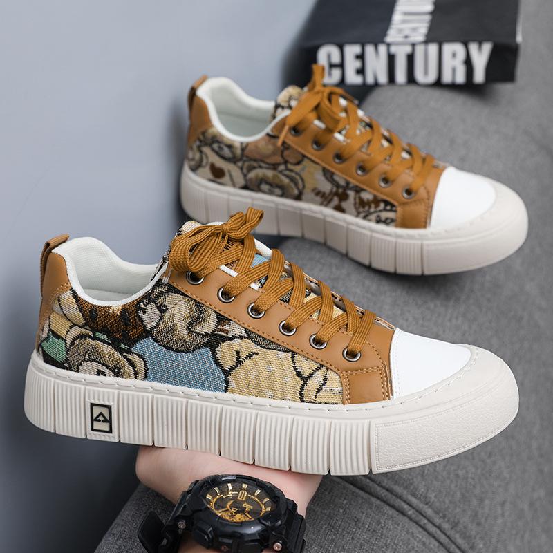 Men's shoes canvas shoes summer breathable 2024 new niche design trend board shoes middle school students sports and leisure cloth shoes