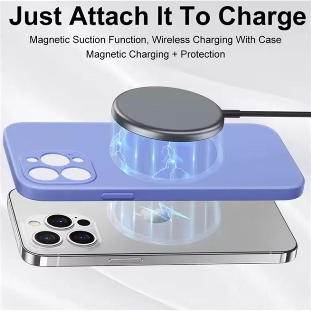 Silikonowe etui Magsafe do ładowania bezprzewodowego, matowe, dla iPhone 16 15 14 13 12 11 Pro Max 14 15 16 Plus, wysokiej jakości, płynne, tylna okładka