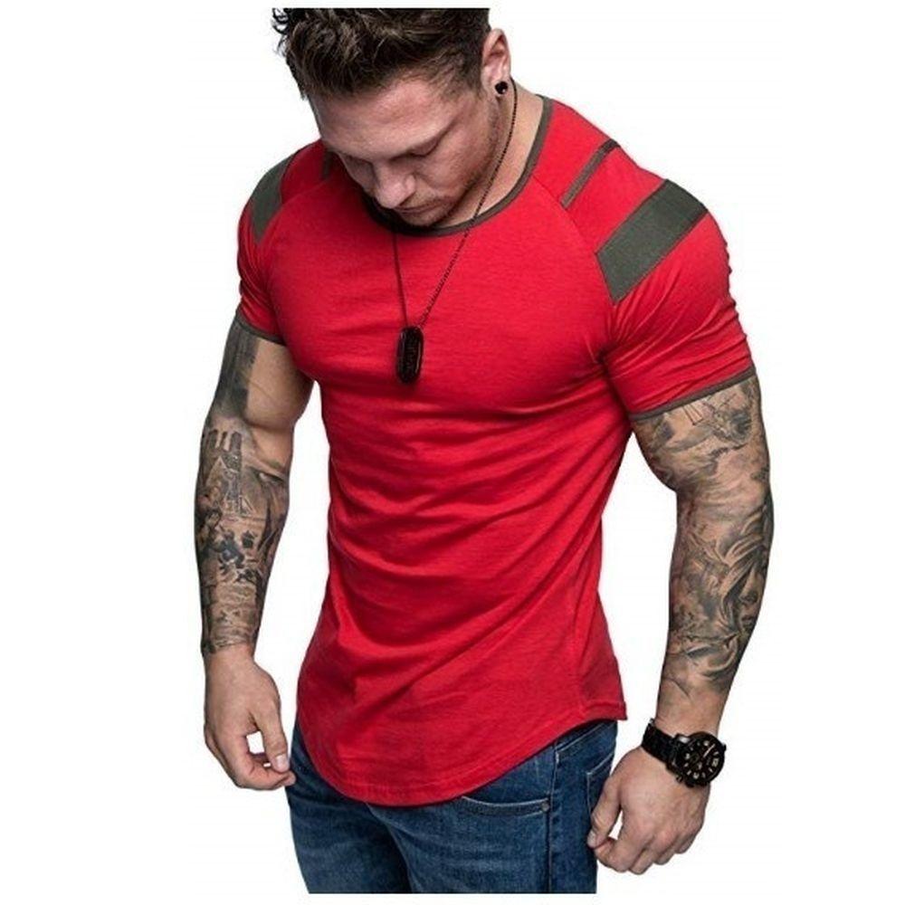 Mens Fashion Sports Casual Fitness Tops 