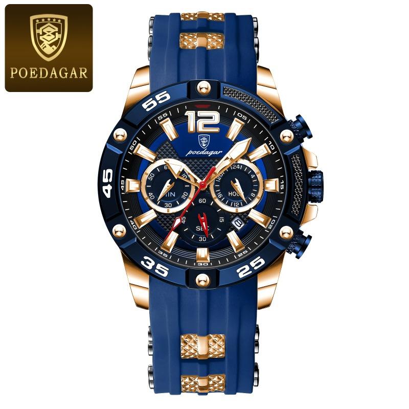 Top Brand Multi-function New Men's Watch Silicone Tape Quartz Waterproof Luminous Fashion Watch