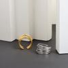 Vintage Gold Openwork Minimalist Adjustable Index Ring For Women Fashionable Hollow Metal Band Jewelry
