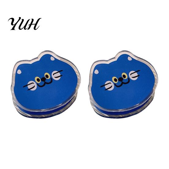 Double-sided Clip 2Pcs Double-Sided Binder Cartoon Cat And Dog Note Holder Clips Portable Decorative Document Book Page Clamps for Office School Desk D