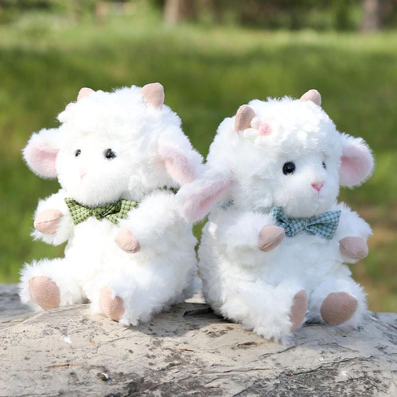 Plush Sheep Doll With Bow Tie For Kids Gift And Sleep Companion