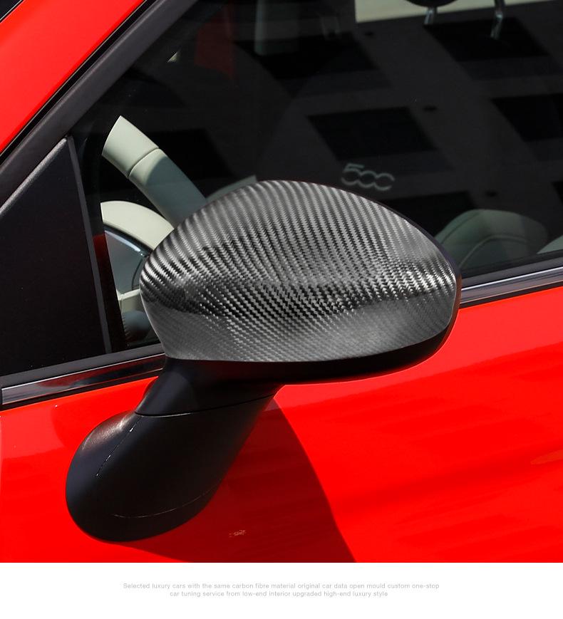 Fiat 500 Carbon Fiber Side Mirror Cover Sticker