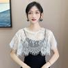 White Black Lace Shawl Lace Blouse Shoulders Scarf Fashion Fake Collar Cape  Spring Autumn