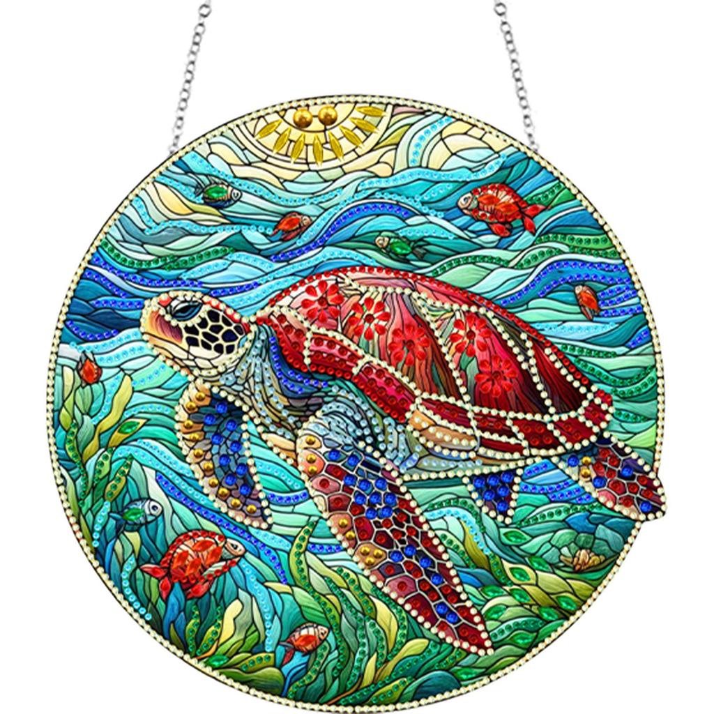 Animal Suncatcher 2D Flat DIY Hanging Diamond Art Kits Diamond Painting Set Diamond Art Pendant Wall Decor for Home & Windows