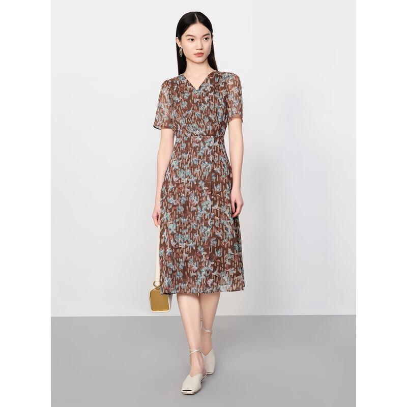 

Anna Kou Floral Print Wrap Chiffon Midi Dress 3XL