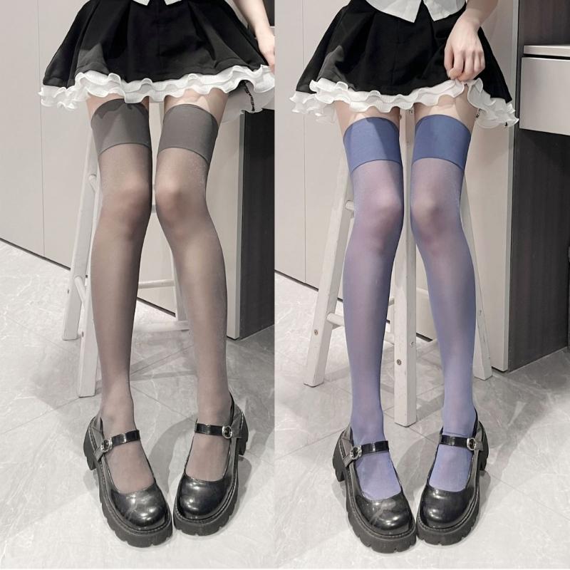 Women's Thigh High Socks Over the Knee Tube Socks Knee High Socks Sheer Silk Stockings Erotic Costume Accessories