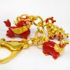 Feng Shui Three Harmony Animal Keychain, Harmony Balance Amulet, Lucky Wealth, Dragon, Turtle, Lion, Red, 3.741 inch