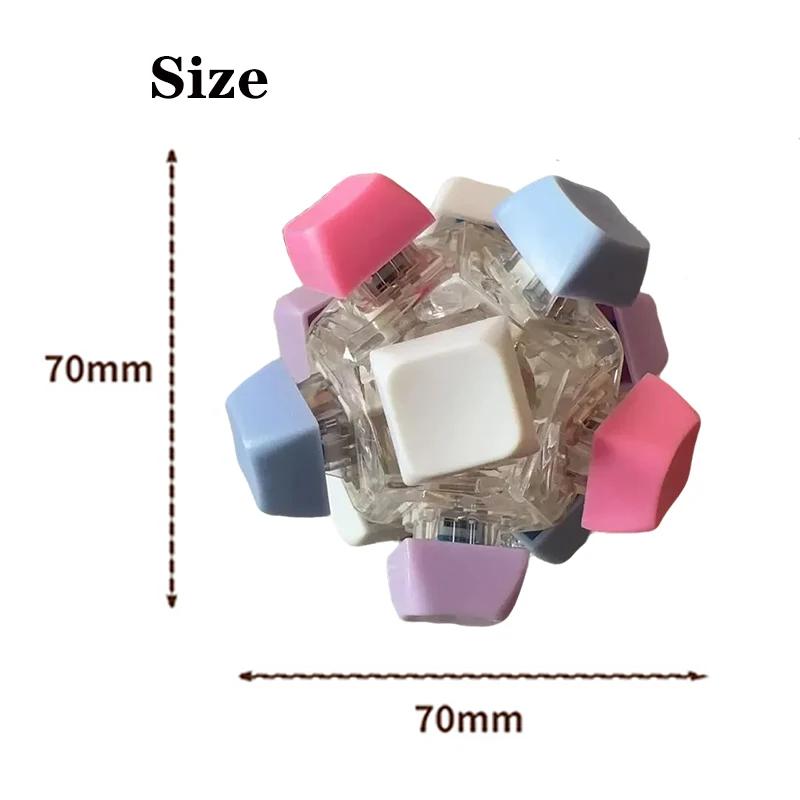 Lighting 12 Sides Keyboard Clicker Decompression Toys Button Keycap Stress Relief Sensory Toys Keyboard Fidget Toys for Adults
