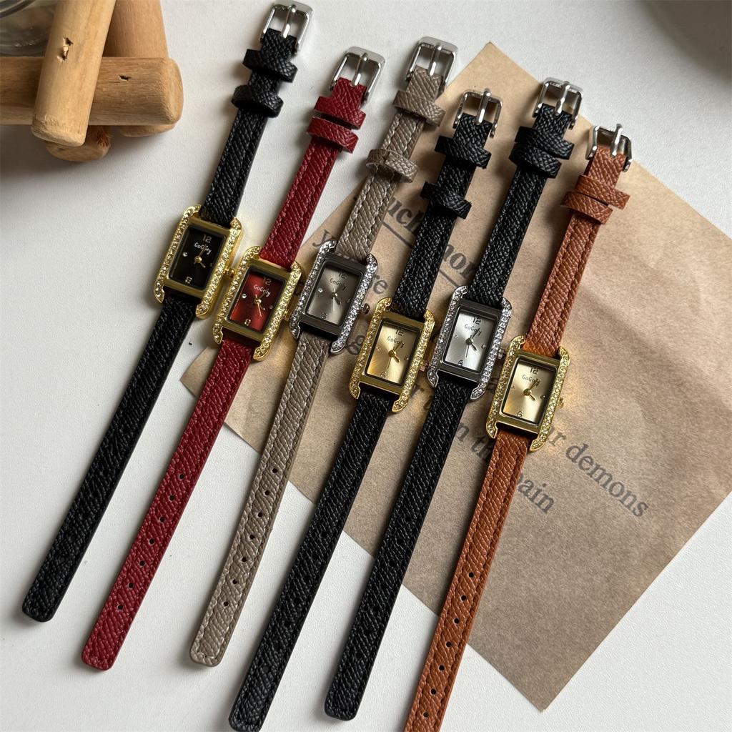 South East Asia Rectangle Watch Women'S Niche Light Luxury Business Premium Leisure Student Full Diamond Quartz Watch