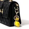 1pc Cute Rhinestone Lemon Shaped Keychain Colorful Fruit Metal Lemon Slice Key Chain Accessory Gift For Mom Friends Lightweight Luxury Accessory