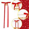 12 Pcs Velvet Bows with Jingle Bell Vintage Christmas Ribbon Bows for Garland Wreath Christmas Tree Decoration