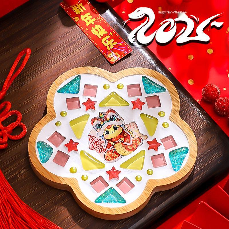 

DIY New Year Mosaic Coaster Kit: Creative Parent-Child Activity & Gift