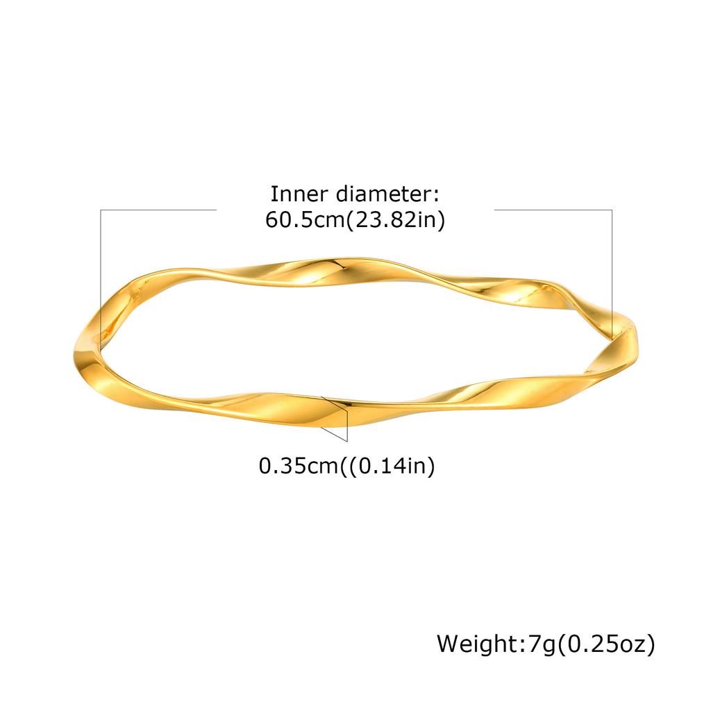 Fashion Twist Chain Stainless Steel Bangle Bracelet for Women Minimalist Vintage Irregular Cuff Bracelets Openable Jewelry Gifts