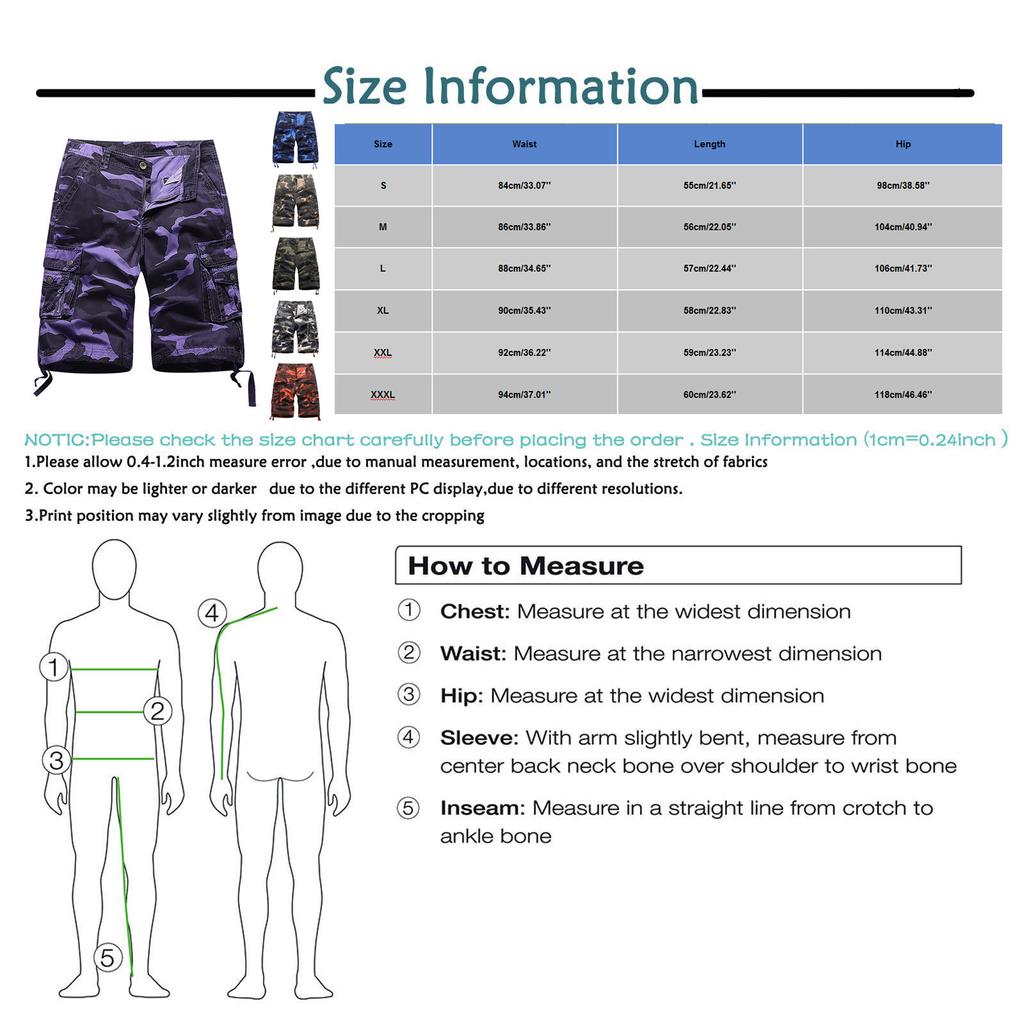 Vară bărbați ocazional în aer liber ocazional camuflaj mozaic buzunare salopete sport scule pantaloni scurți pantaloni