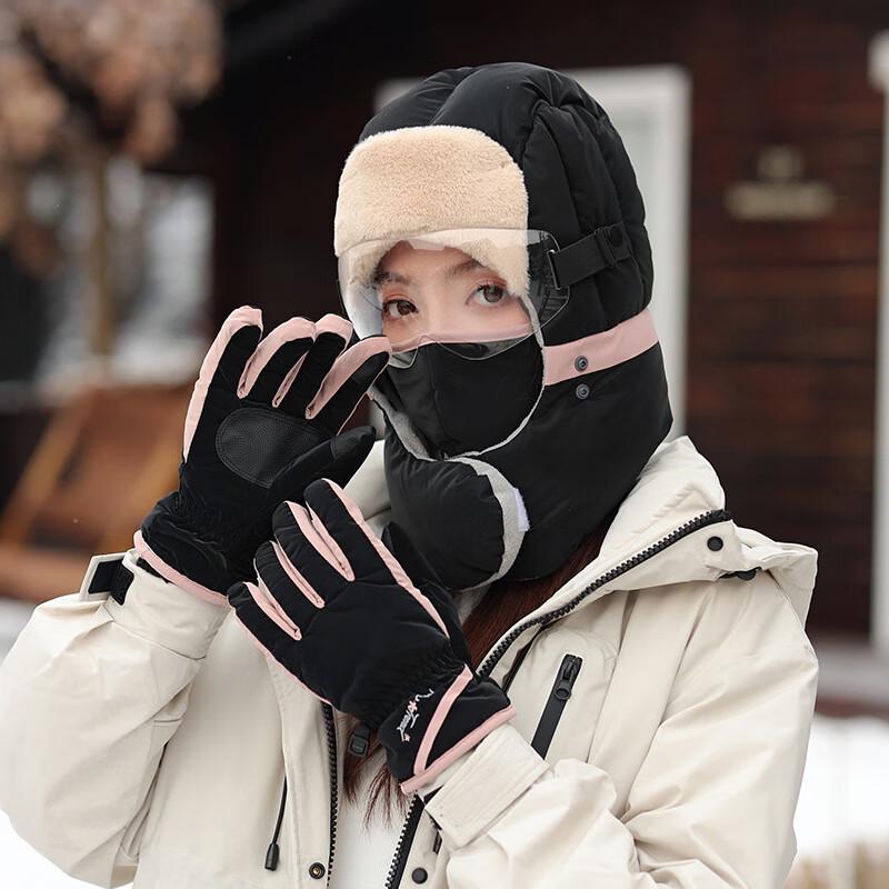 Женская зимняя шапка Лэй Фэн с очками и перчатками One Size