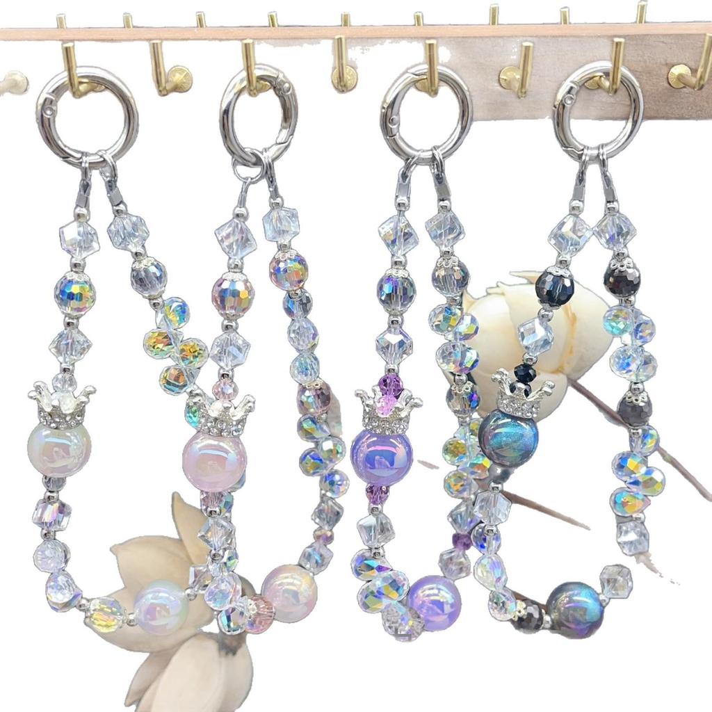 Crystal Rhinestone Crown Phone Lanyard & Keychain - Cute Charm Accessory & Small Gift