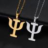 Dawapara PSI Symbol Necklace Greek Letter Alphabet Pendant Psychology Psychiatry Medical Sign Stainless Steel Jewelry
