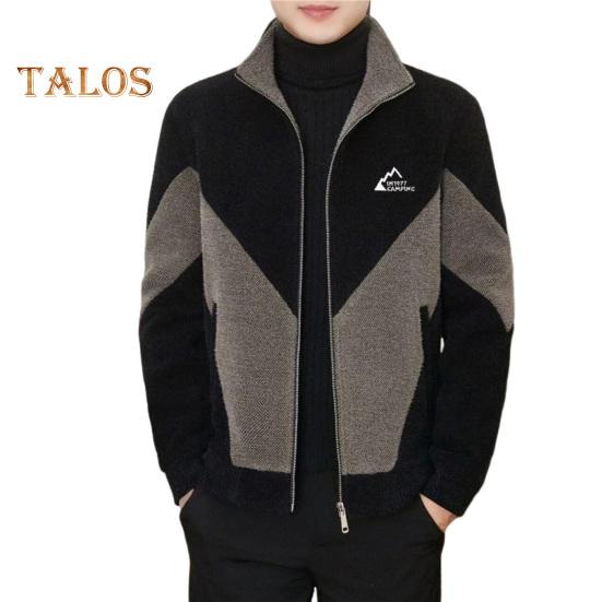 

Мужская повседневная куртка на молнии, цветное трикотажное пальто с воротником-стойкой и длинными рукавами, с карманами, осенне-зимнее ветрозащитное пальто M черный серый