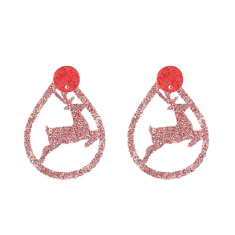 Cross-Border Christmas Reindeer & Tree Acrylic Earrings