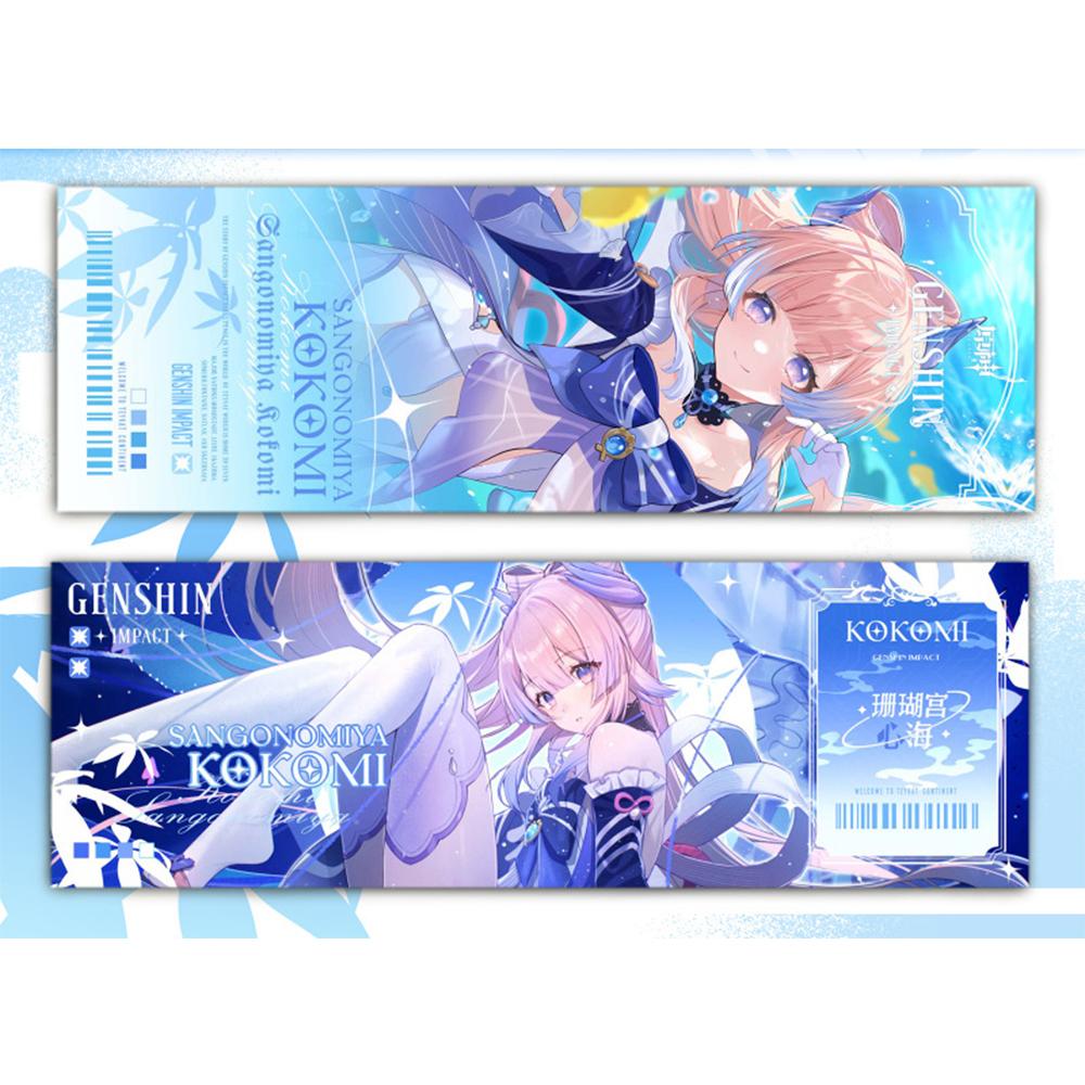 Genshin Impact Collection Karty Hry Záložka Furina Neuvillette Wriothesley Laser Oboustranná vstupenka Anime Tarotová karta Dárek