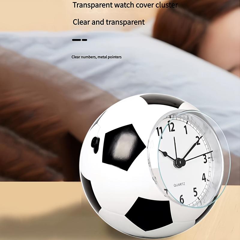 Kreativer fußballförmiger Wecker, geräuschloser Betrieb ohne Ticken, geeignet für den Außenbereich, Foto-Requisiten, Festivaldekorationen,
