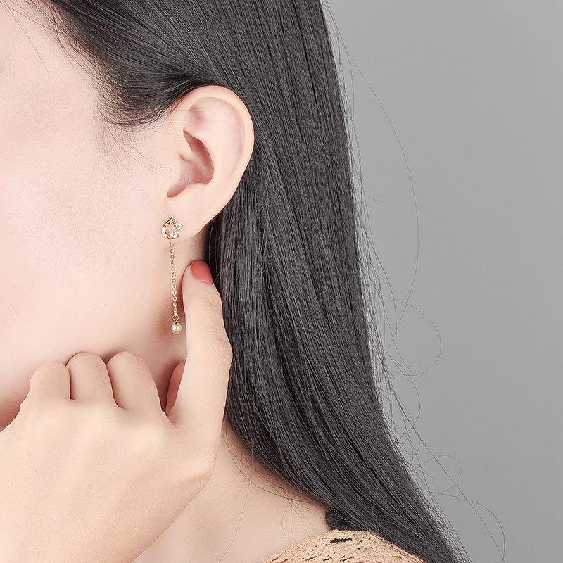 Lindon kobberlegering sirkon øredobber Drop øredobber for kvinner bryllupsfest gaver