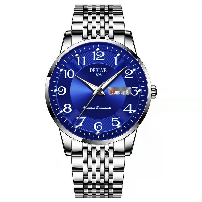 

Мужские оригинальные кварцевые часы - двойной календарь, светящиеся, водонепроницаемые, модный подарок для студента