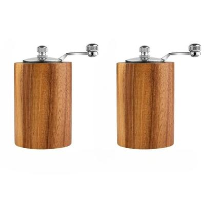 Pepper Mill Set, Manual Pepper Mills, Classical Hand Shake Wooden Pepper Grinder Set or Salt Grinder,Enjoy Fresh Ground Spices