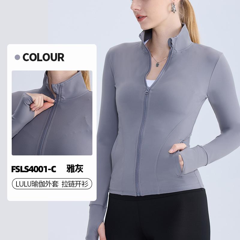 Spring And Summer New Internet Celebrity Yoga Clothes Women'S Fitness Top Tight Running Quick-Drying Double Pocket Sports Long-Sleeved Jacket