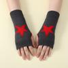 Unisex Fashionable Half-Finger Star Knit Wool Gloves - Warm Fingerless Faux Sleeve for Winter and Autumn