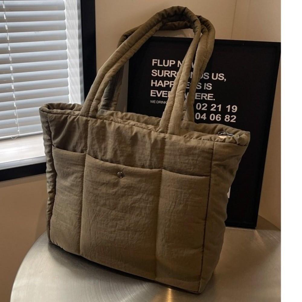 Fashion Puffer Shoulder Bag Large Capacity Women Cloud Tote Bag Lady Laptop Handbags  Daily Commute