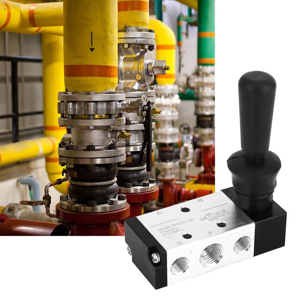 4H210-08 Hand Pull Pneumatic Mechanical Valve 2 Position 5 Way PT1/4