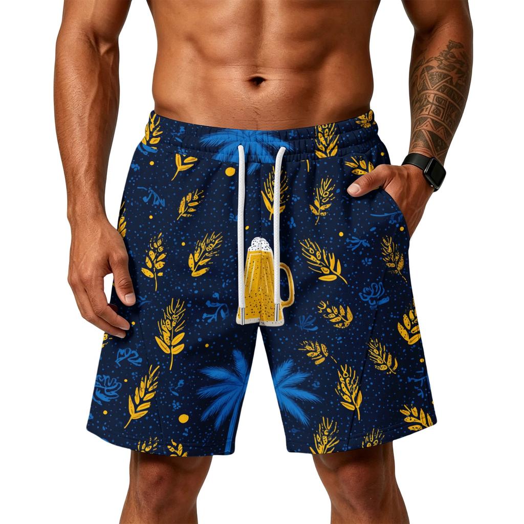 Men's Loose Fit Air Layer Shorts with Pockets Gym Workout Training Beach Sports Casual Drawstring Waistband