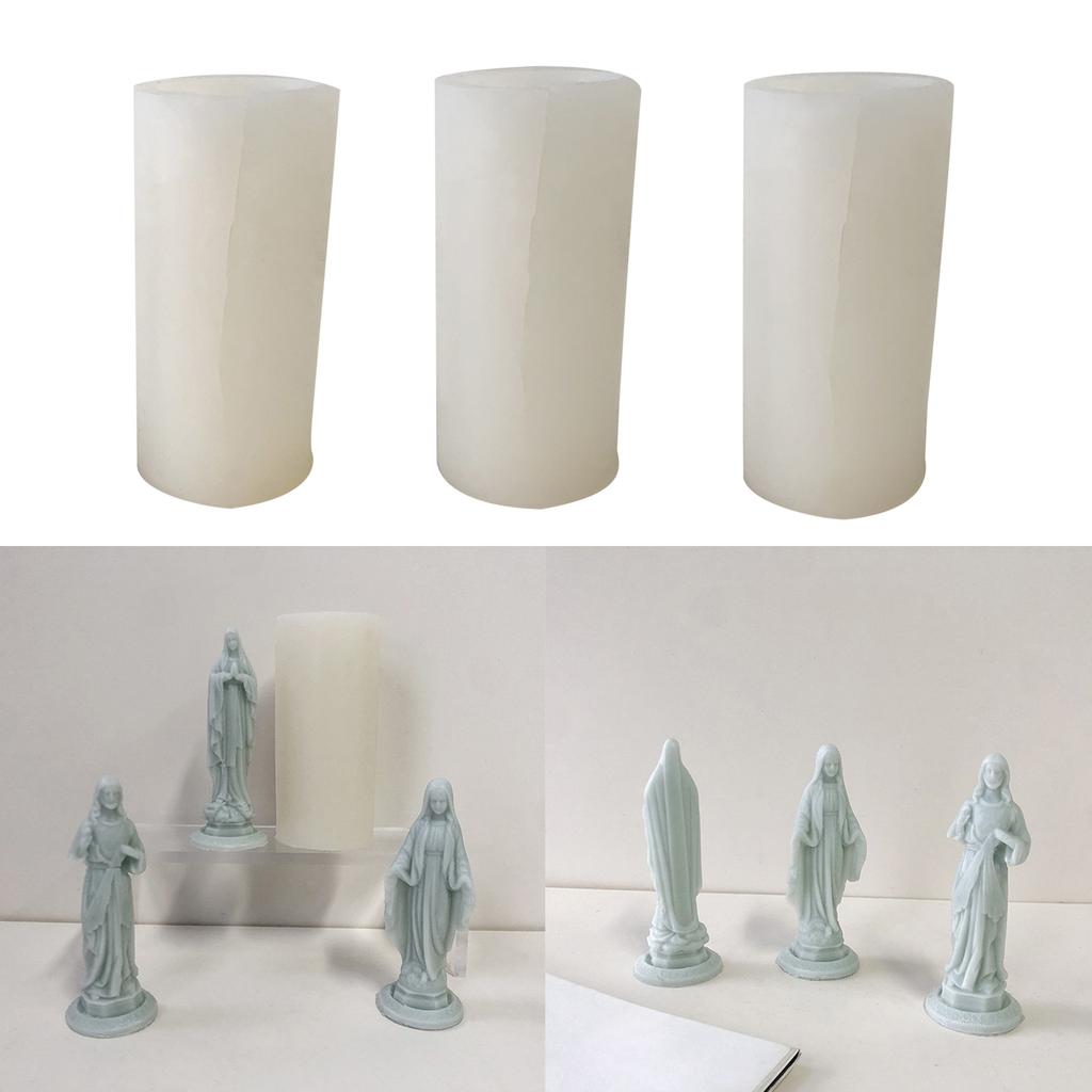 Maria Candle Silicone Molds 3D Statue Candle Resin Mould for DIY Candle Making Chocolate Soap Mold Craft Home Decoration