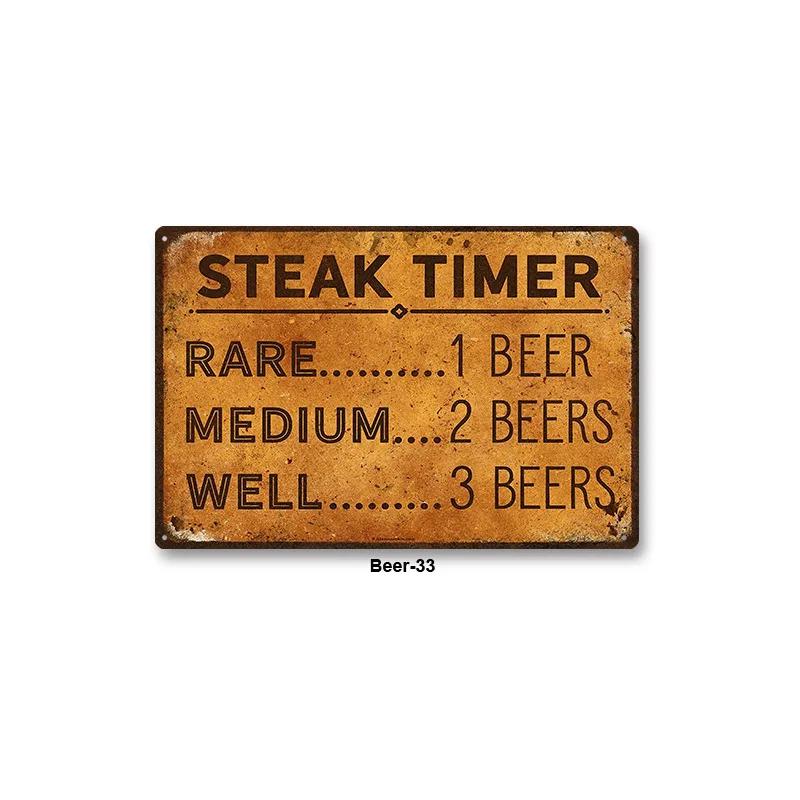 Metal Sign Bar Pub BBQ Shop Wall Painting Tin Sign Decor Beer Wine Alcohol Poster Vintage Tinplate Plaque Shabby Art Decoration