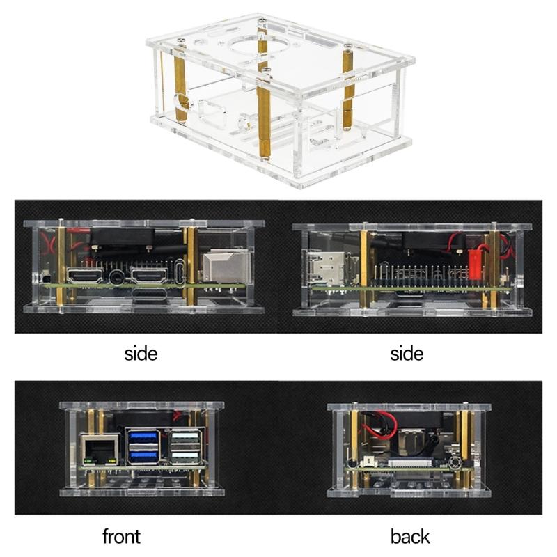 Clear Acrylic Protective Case For PI 4A Components Enhances Cooling And Visibility Durability
