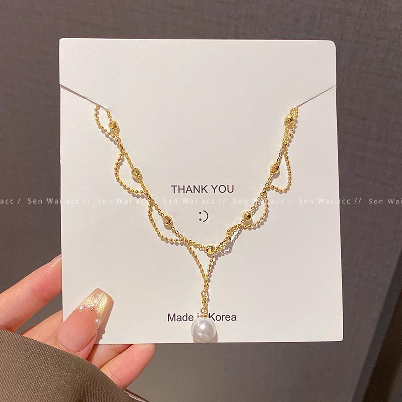 Koreanische High-End Barockperlenkette - Leichte Luxus Perlen Schlüsselbeinkette für Damen