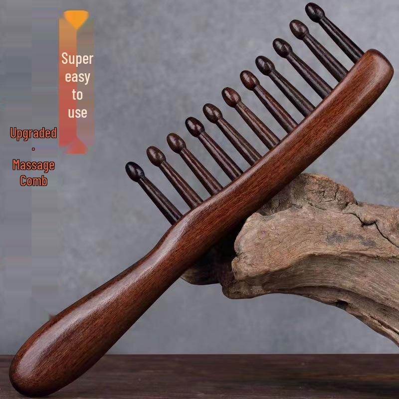 

Sandalwood Wide-Tooth Massage Comb for Hair and Meridian Care