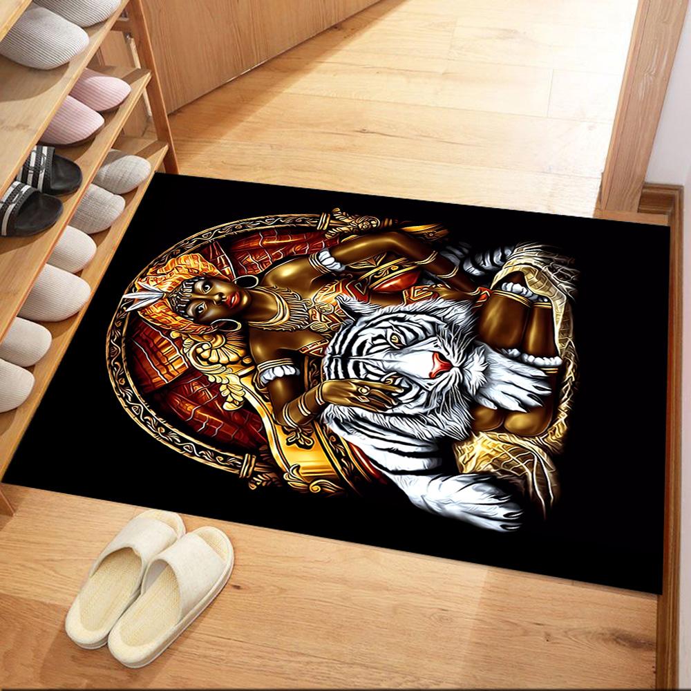 Colorful Tiger Portrait Floor Mats for Living Room, Bedroom and Room Decoration Are Suitable for Gifts.