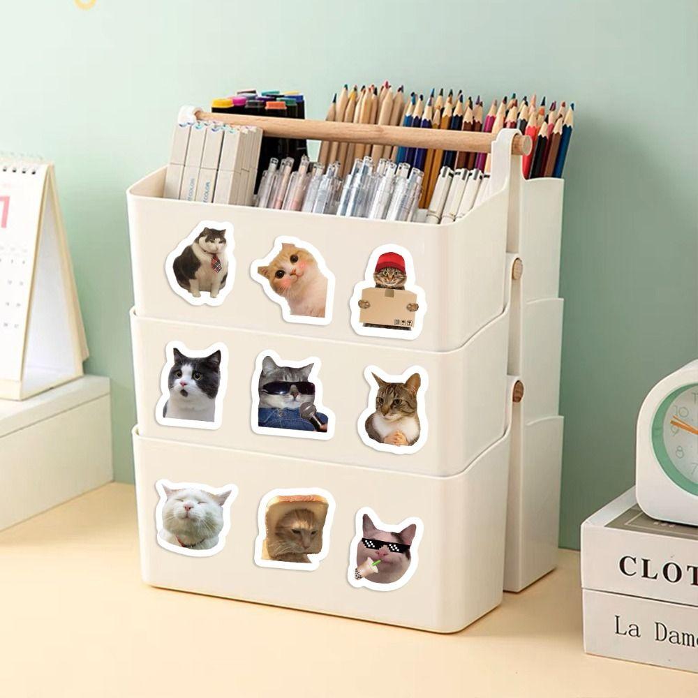 

Funny Cute Cat Stickers DIY Cartoon Cat Stickers Hand Ledger Children Cat