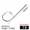 FTK Sea Fishing Hooks With Barbs Straight Shank Strong Long Hook Bass Pike 10pcs