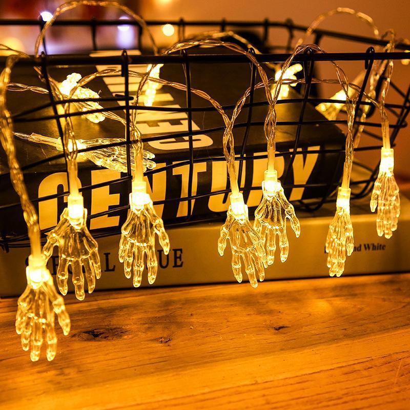LED Halloween String Lights - Pumpkin, Ghost, Skull & Bat Decorations for Haunted House Atmosphere